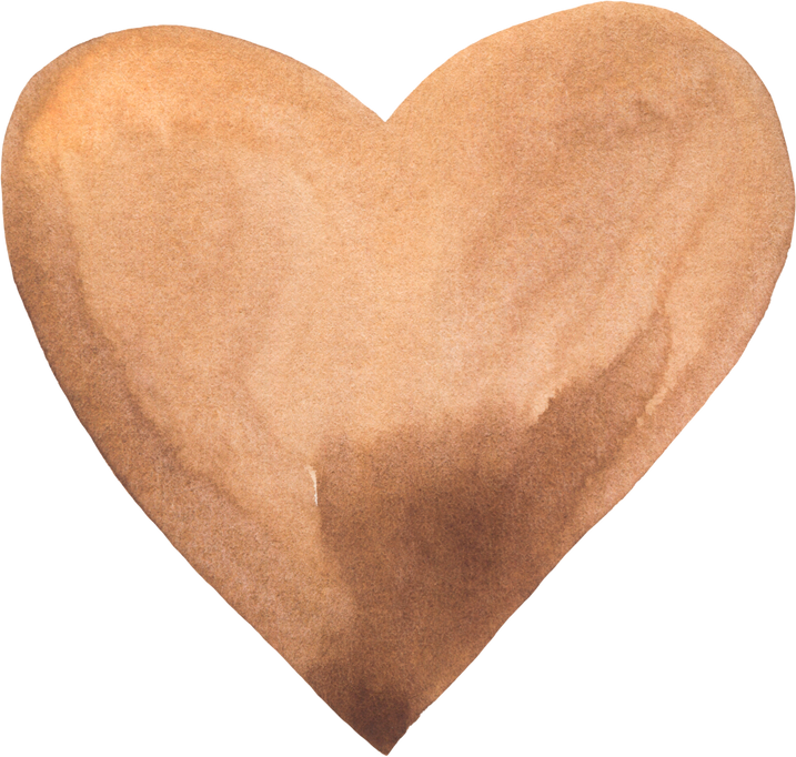 Watercolor Brown Heart